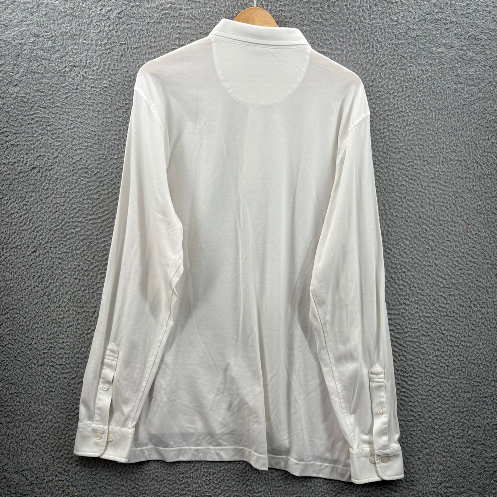 Brooks Brothers Polo Shirt Men XXL White Long Sleeve Supima Cotton Pique Logo - Picture 8 of 9